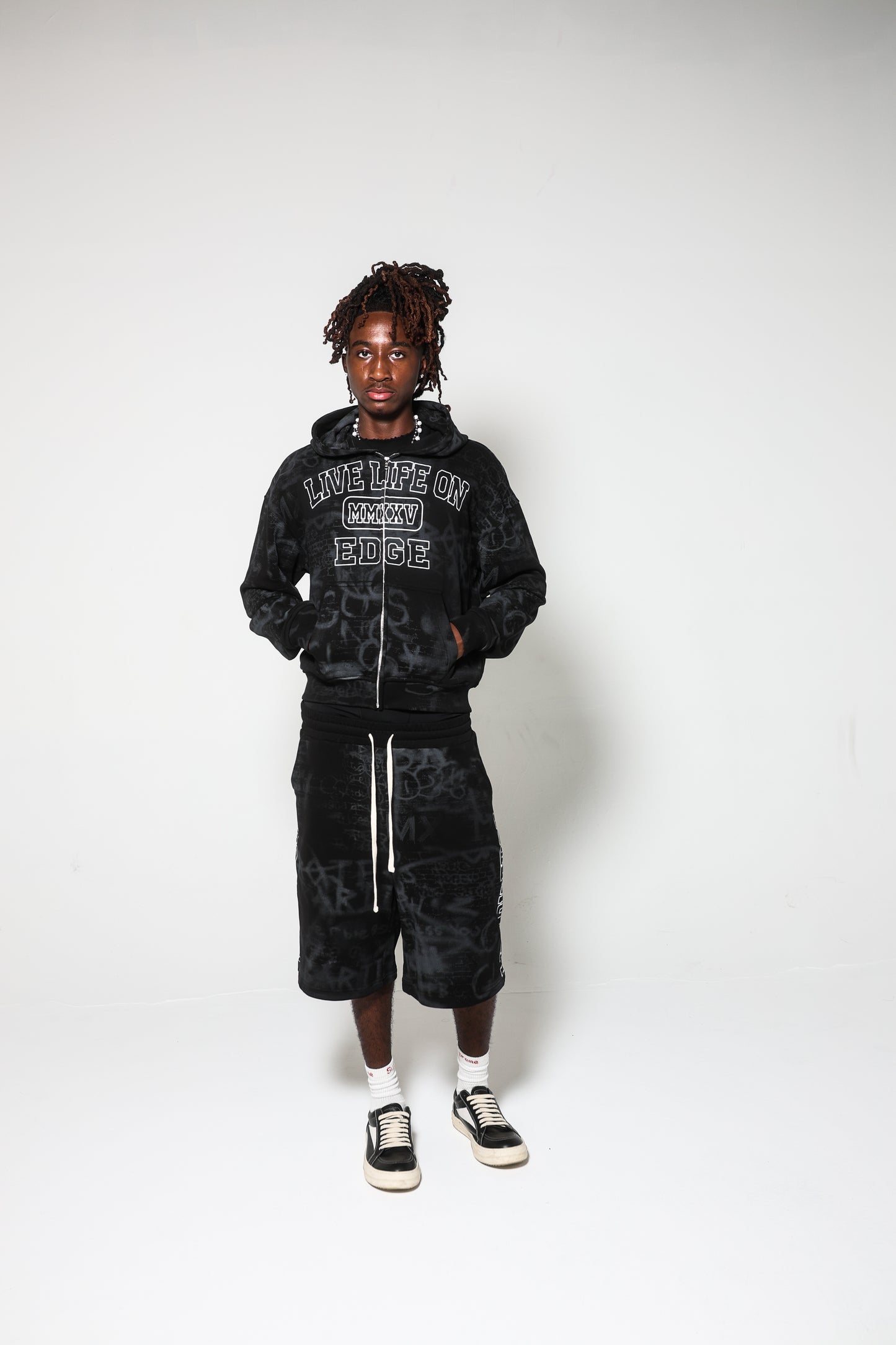 Black “L.L.O.E” Shorts