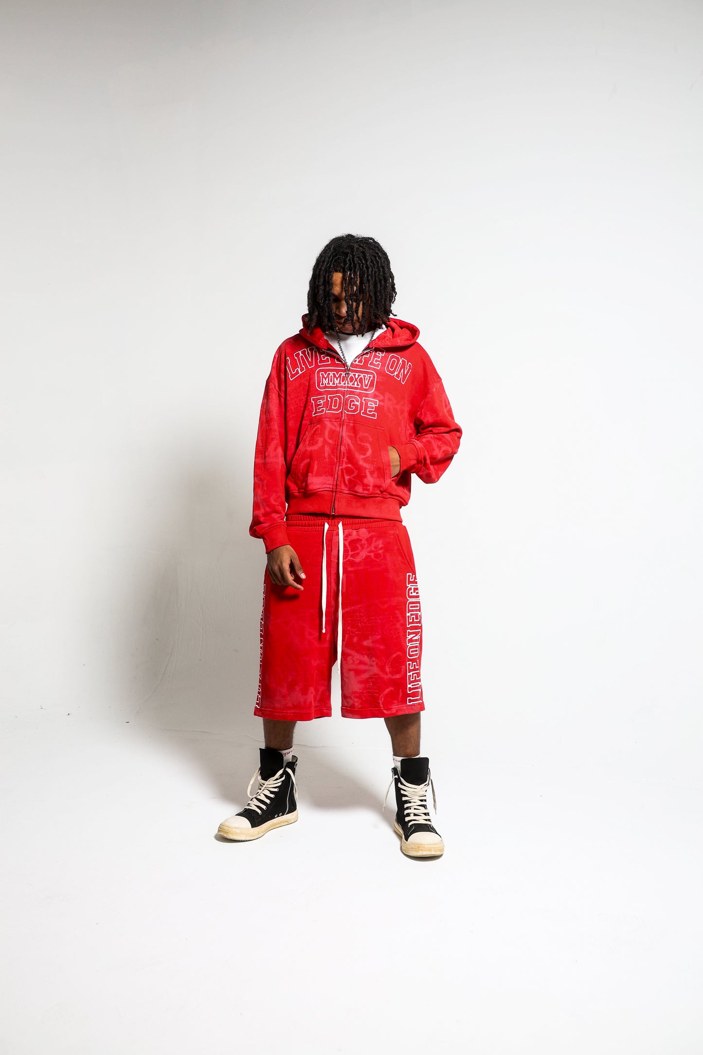 Red “L.L.O.E” Zip-up