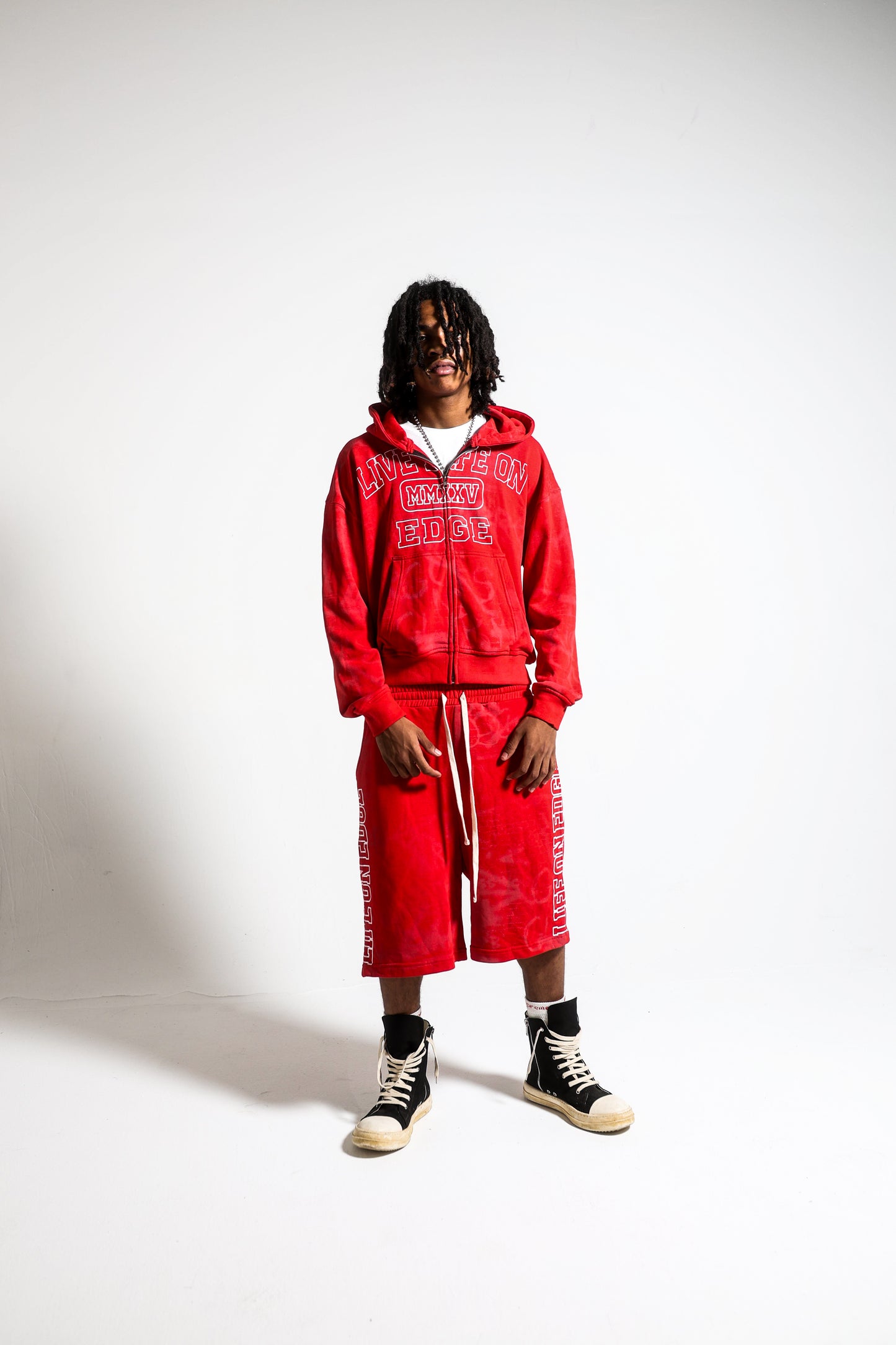 Red “L.L.O.E” Zip-up