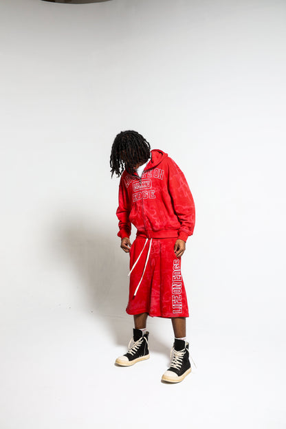 Red “L.L.O.E” Zip-up