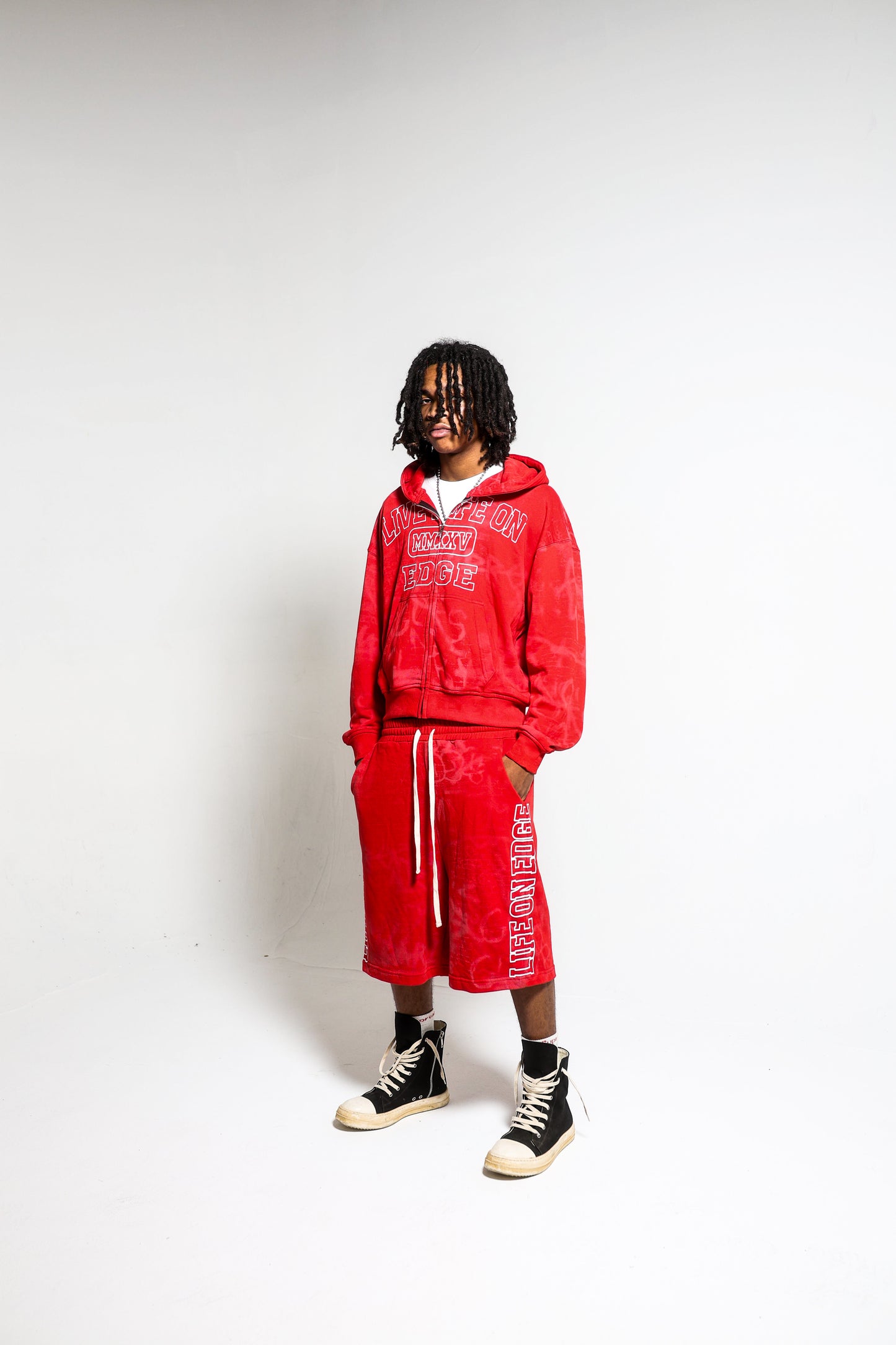Red “L.L.O.E” Zip-up