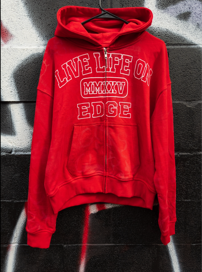 Red “L.L.O.E” Zip-up