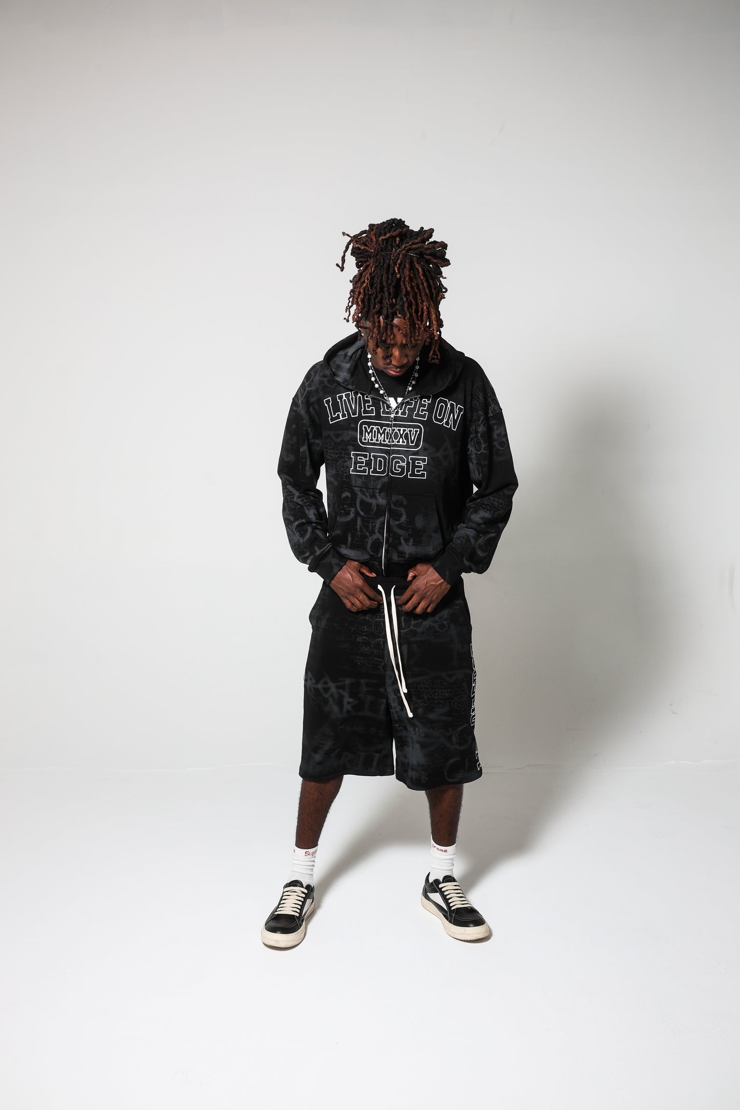 Black “L.L.O.E” Shorts